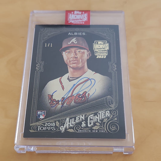 Topps Archives Signature Series Bowman Allen & Grinter Ozzie Albies 1/1 Auto #116