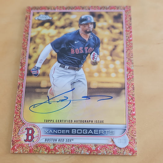 Topps Chrome Red Gilded Xander Bogaerts Auto 1/5 #GEA-XB