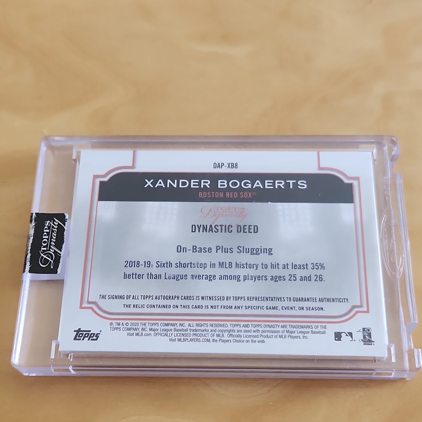 Topps Dynasty Xander Bogaerts Auto Relic 4/10 #DAP-XB8