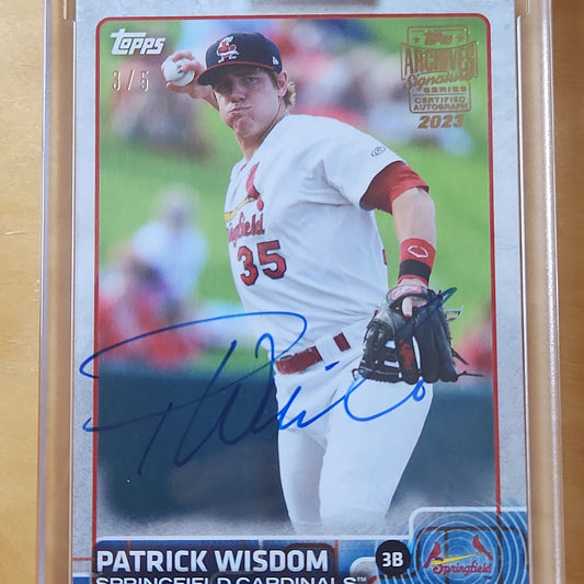 2023 Topps Archives Signatures Series Patrick Wisdom AUTO 2015 Buyback 3/5 #188 Springfield Cardinals