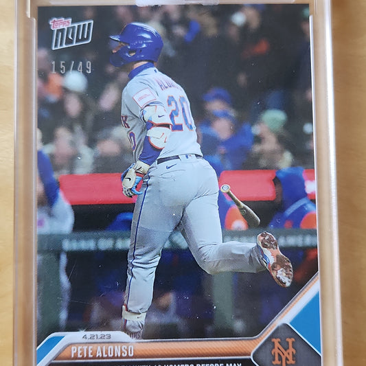 2023 Topps Now Pete Alonso Blue Parallel 15/49 #164 New York Mets