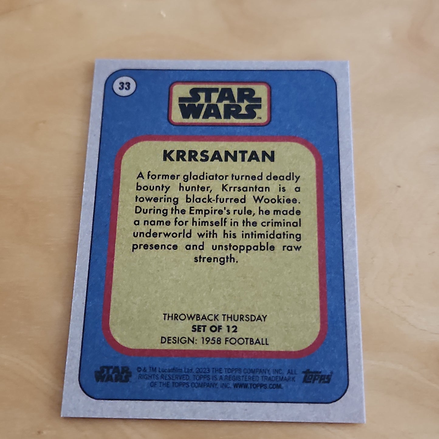 Topps Star Wars Krrsantan Set Of 12 #33
