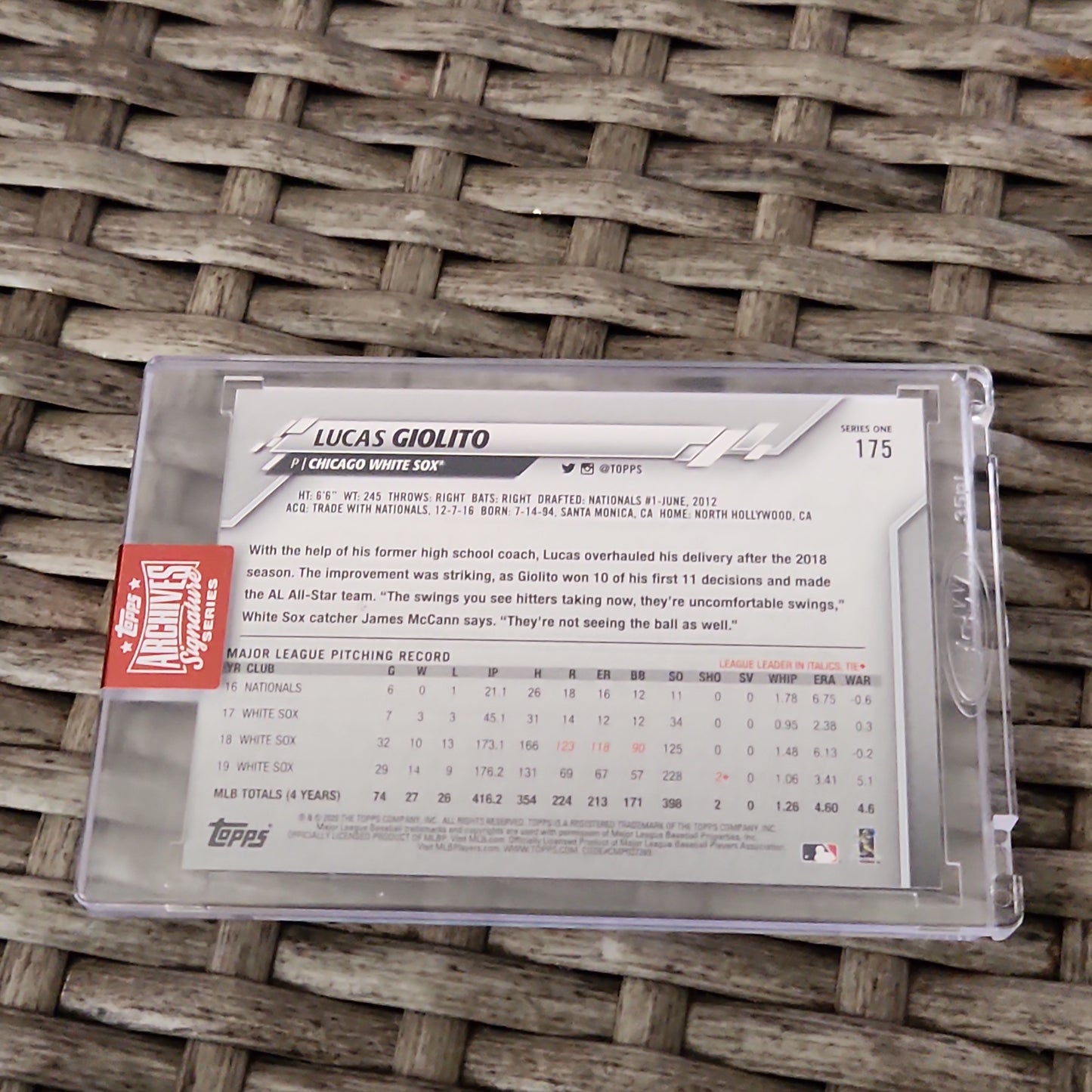 Topps Archives Signature Lucas Giolito Auto 26/61 #175