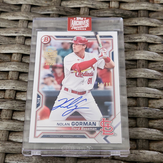 Topps B Archives Signature Nolan Gorman Auto 10/99 #BP-90