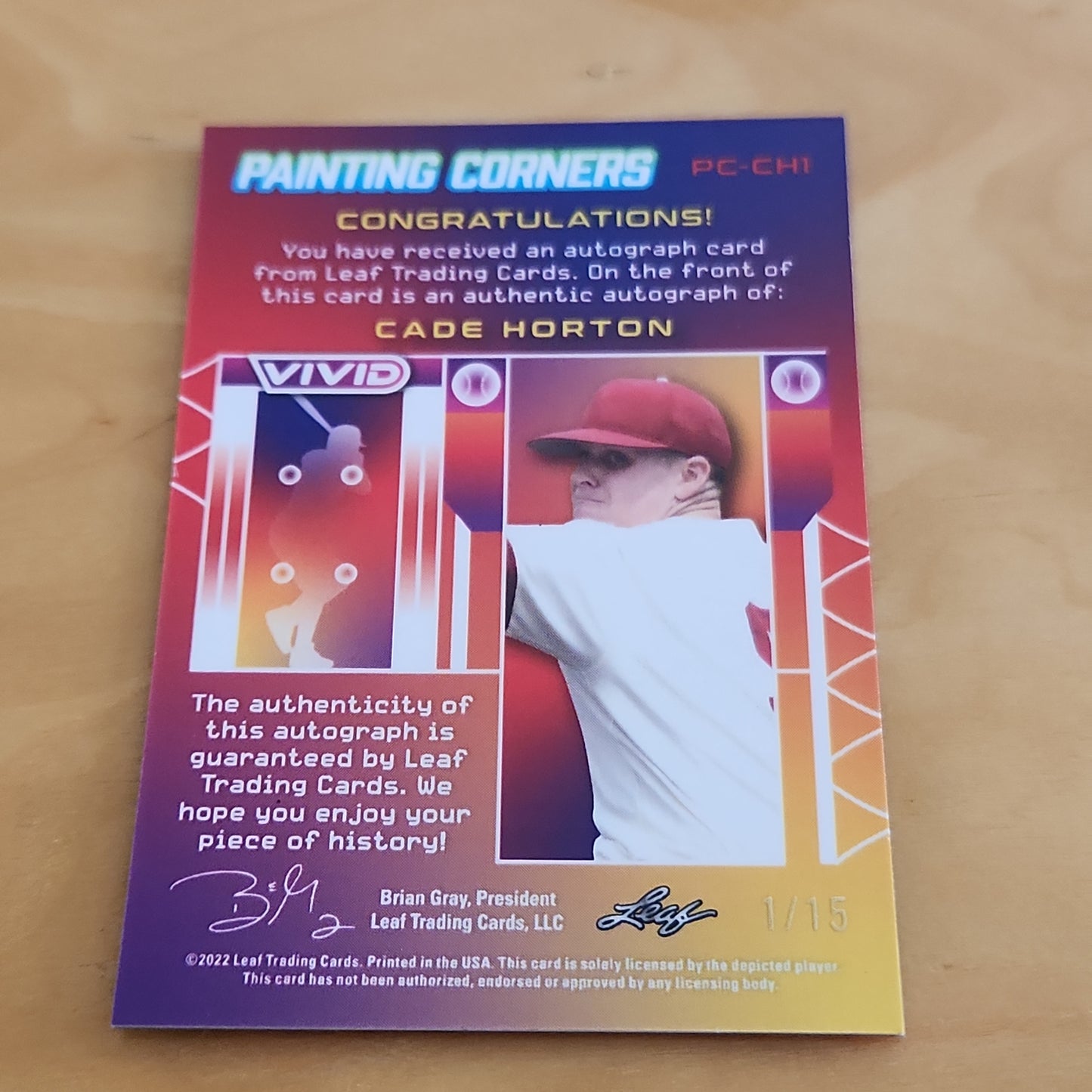 Leaf Vivid Painting Corners Cade Horton Auto 1/15 #PC-CHI