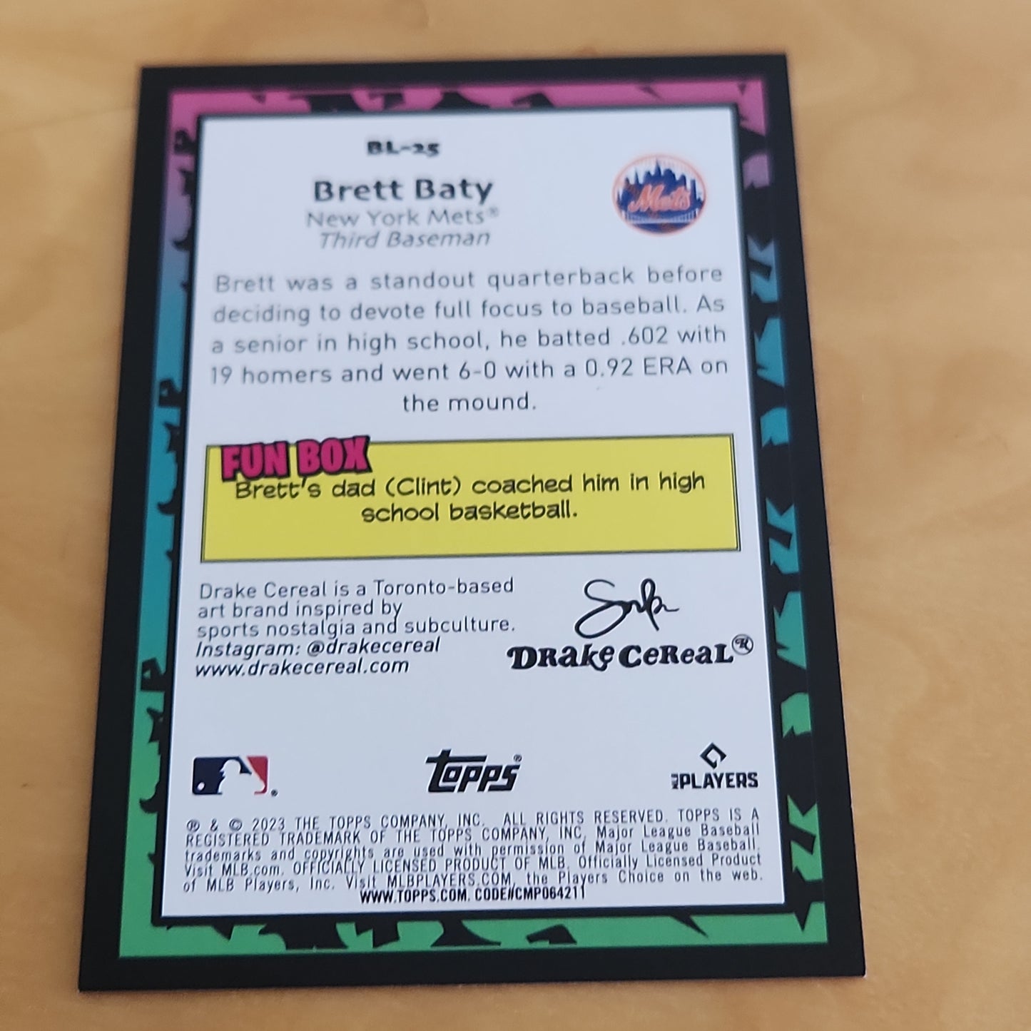 Topps BL Brett Baty Big Leaguer RC #BL-25