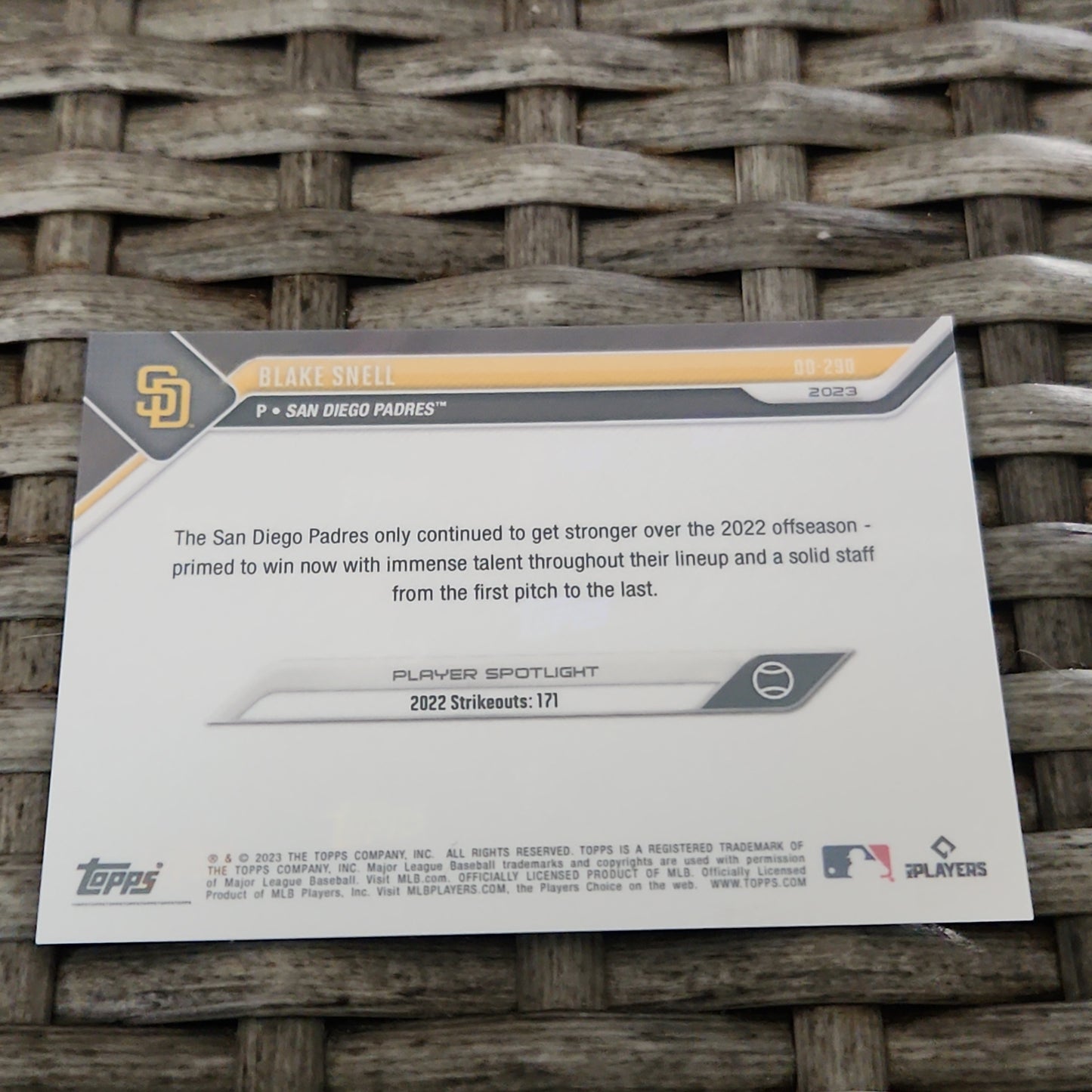 Topps Now Blake Snell #OD-290