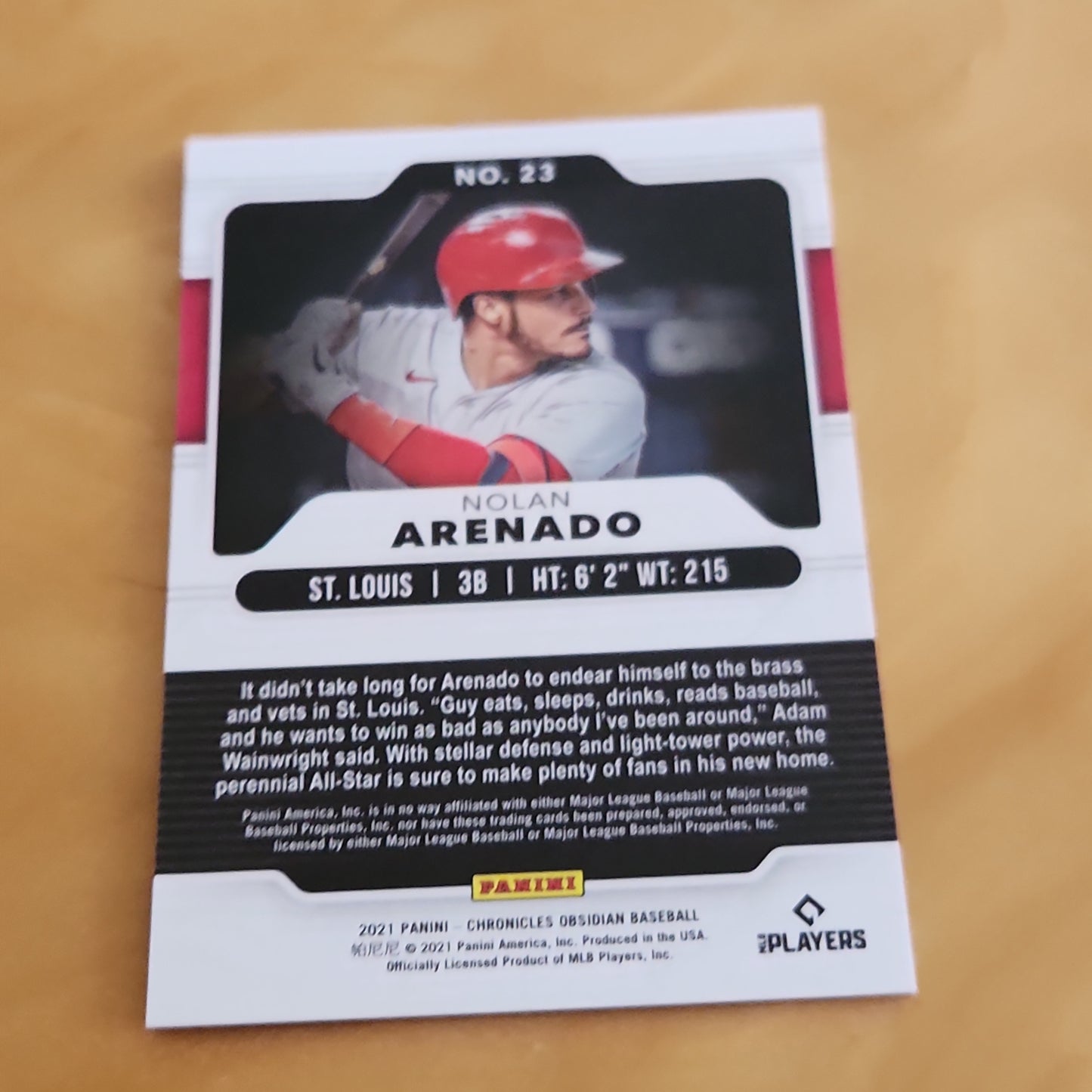 Panini Obsidian Nolan Arendo #23