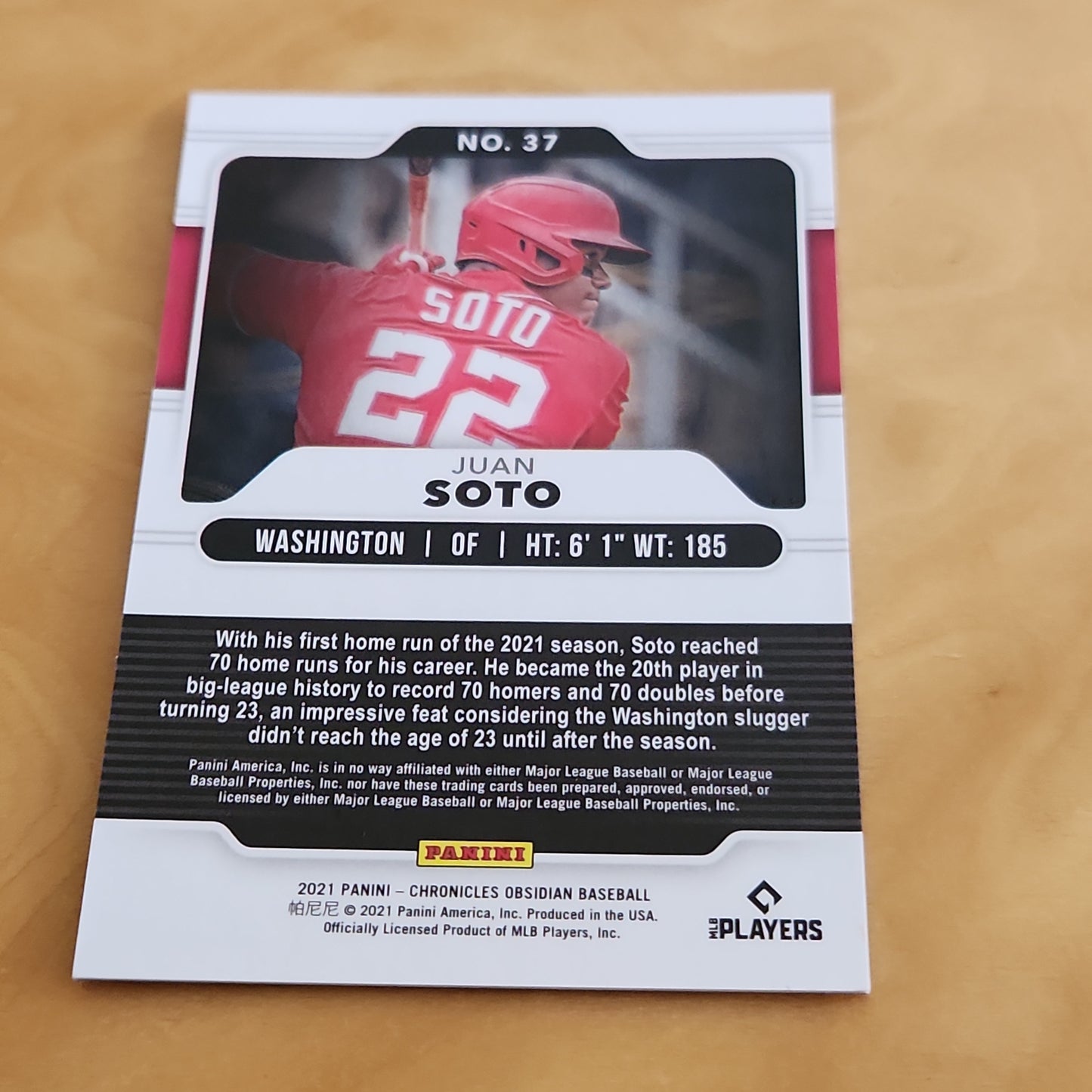 Panini Obsidian Juan Soto #37
