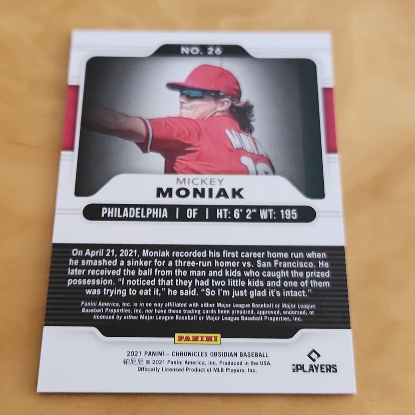 Panini Obsidian Mickey Moniak RC #26
