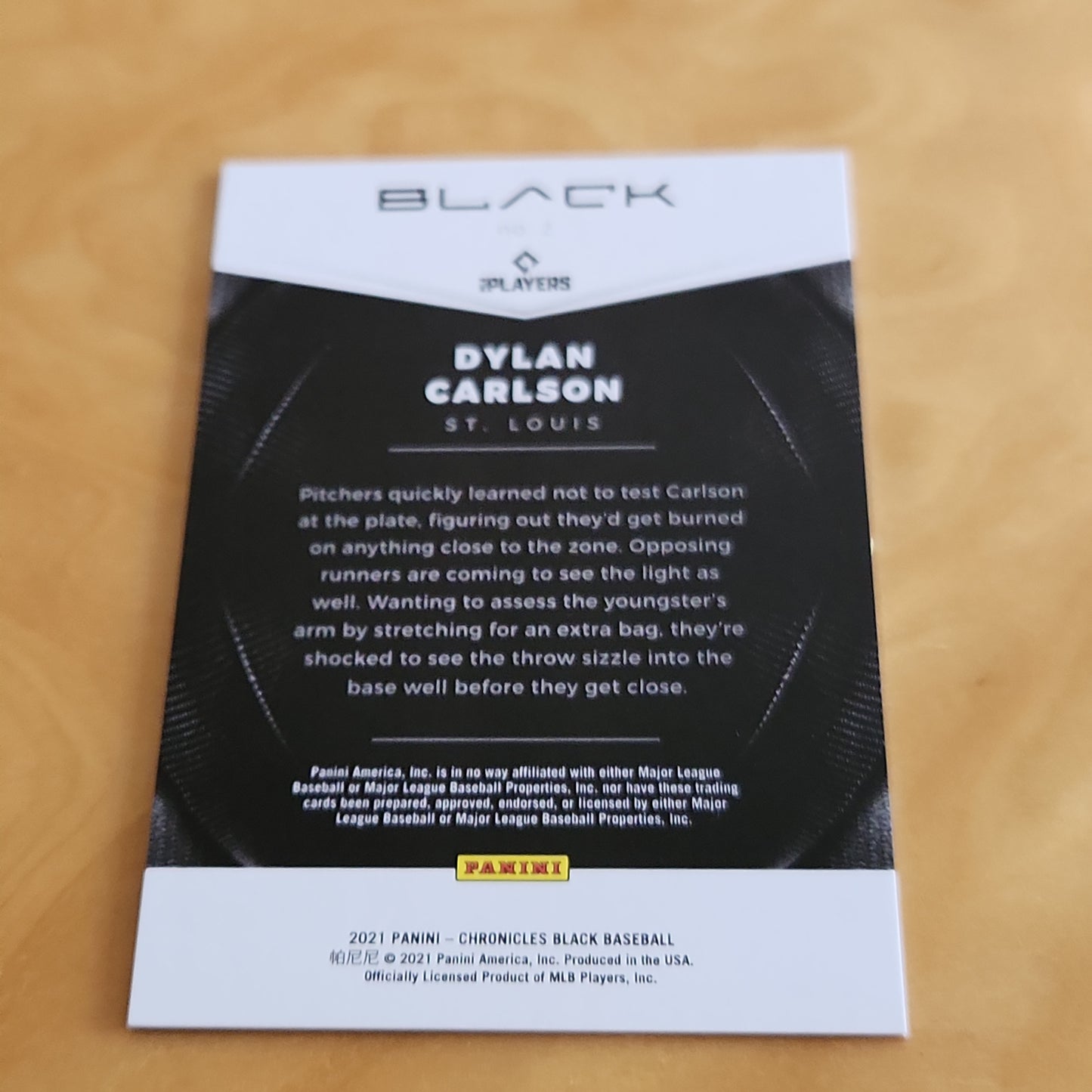 Panini Blue Black Dlyan Carlson RC 48/99 #2