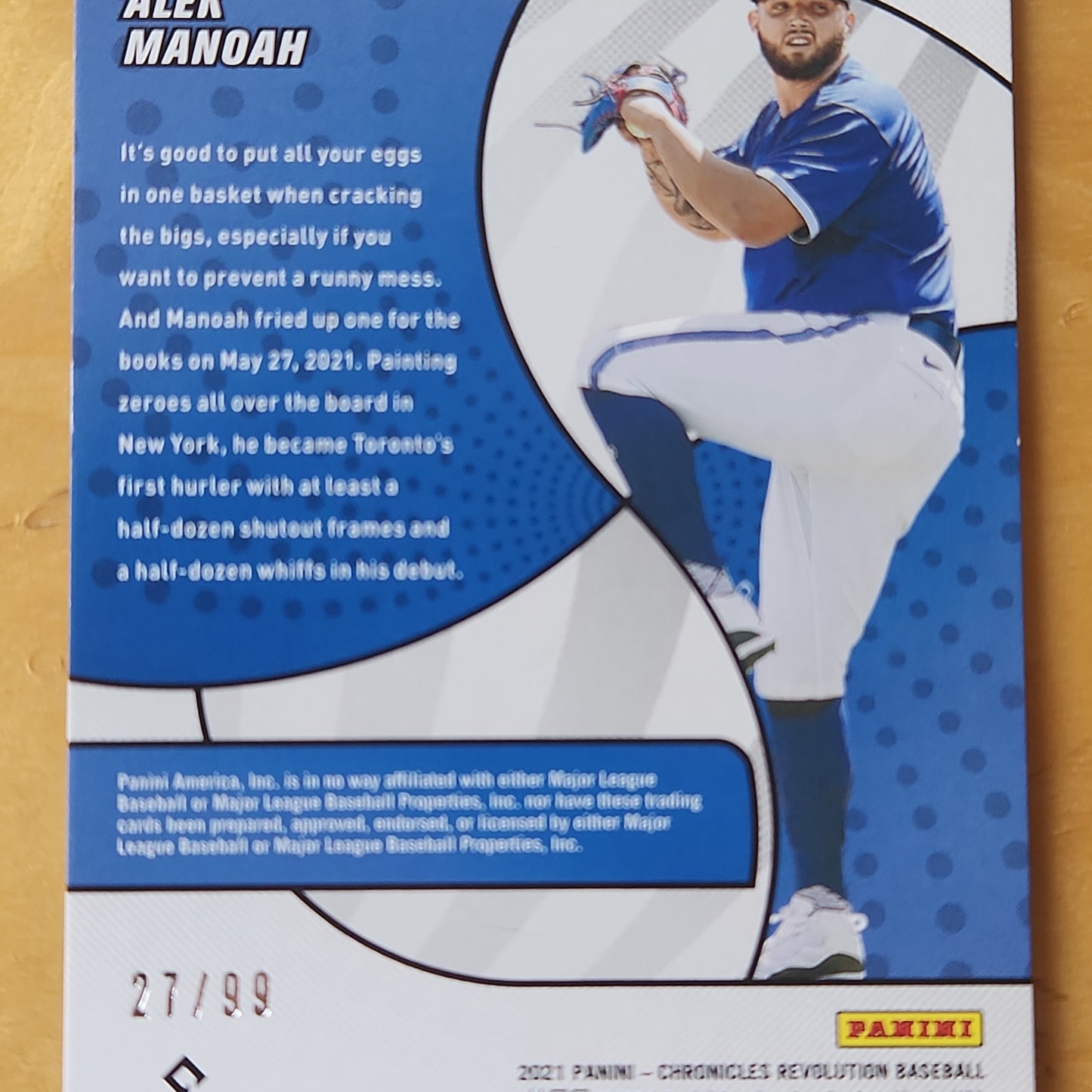 2021 Panini Chronicles Revolution Alek Manoah EC Cosmic 27/99 #12 Toronto Blue Jays