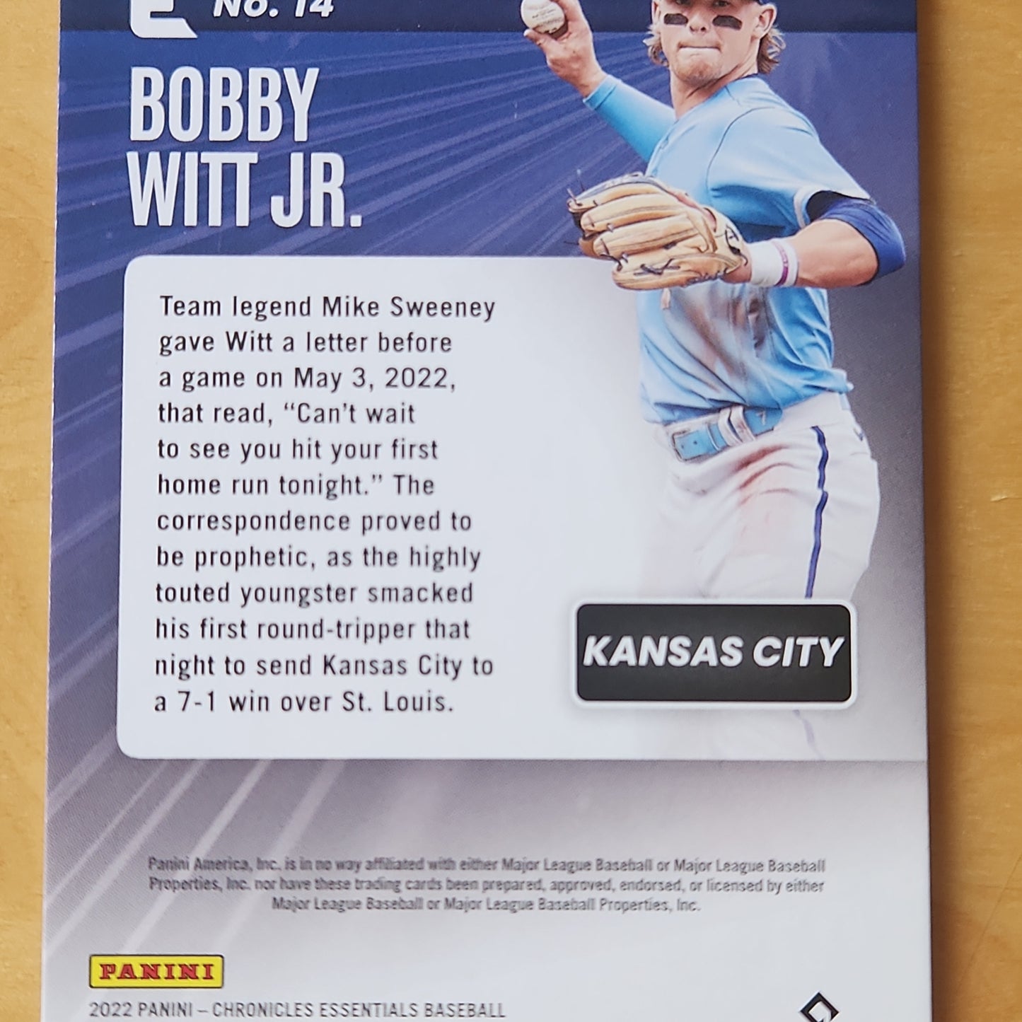 2022 Panini Chronicles Essentials Bobby Witt Jr. RC Refractor #14 Kansas City Royals