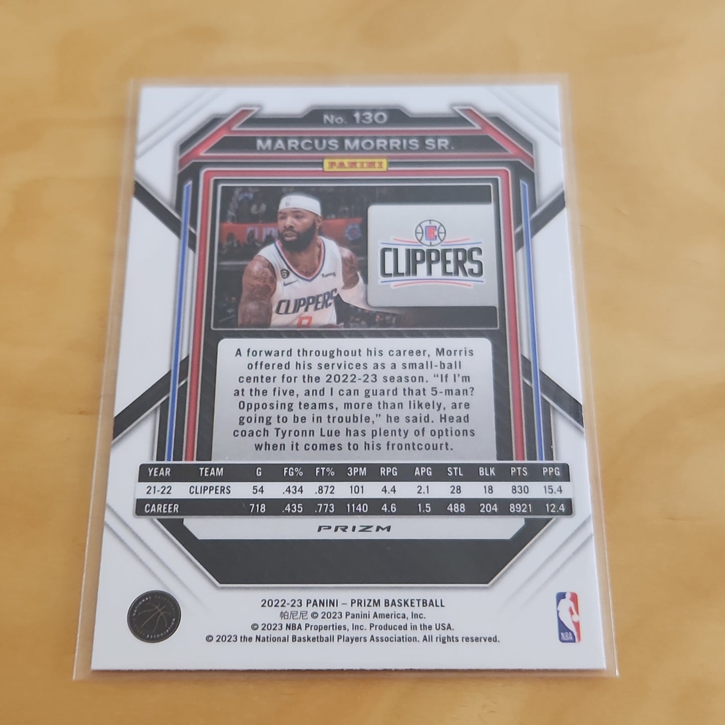 Panini Prizm Marcus Morris Sr. #130