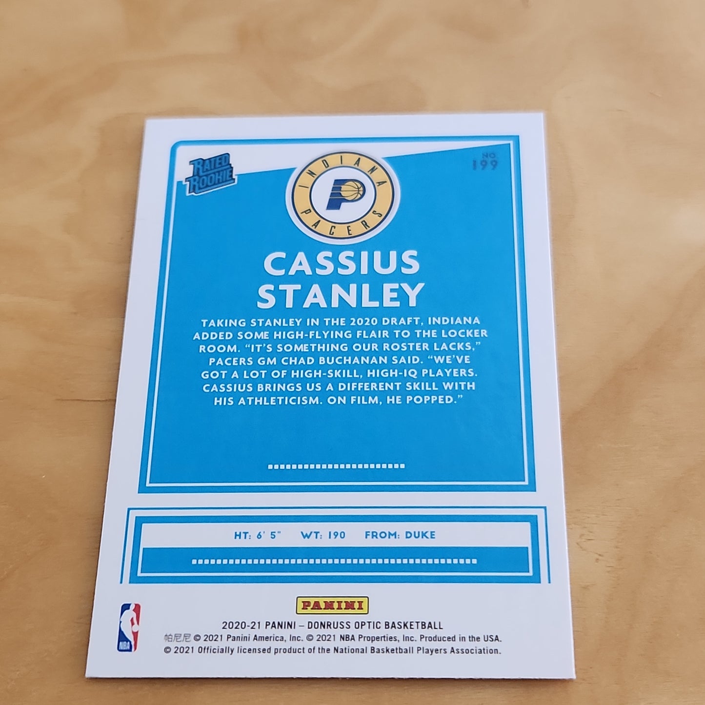 Panini Optic Rated Rookie Cassius Stanley #199