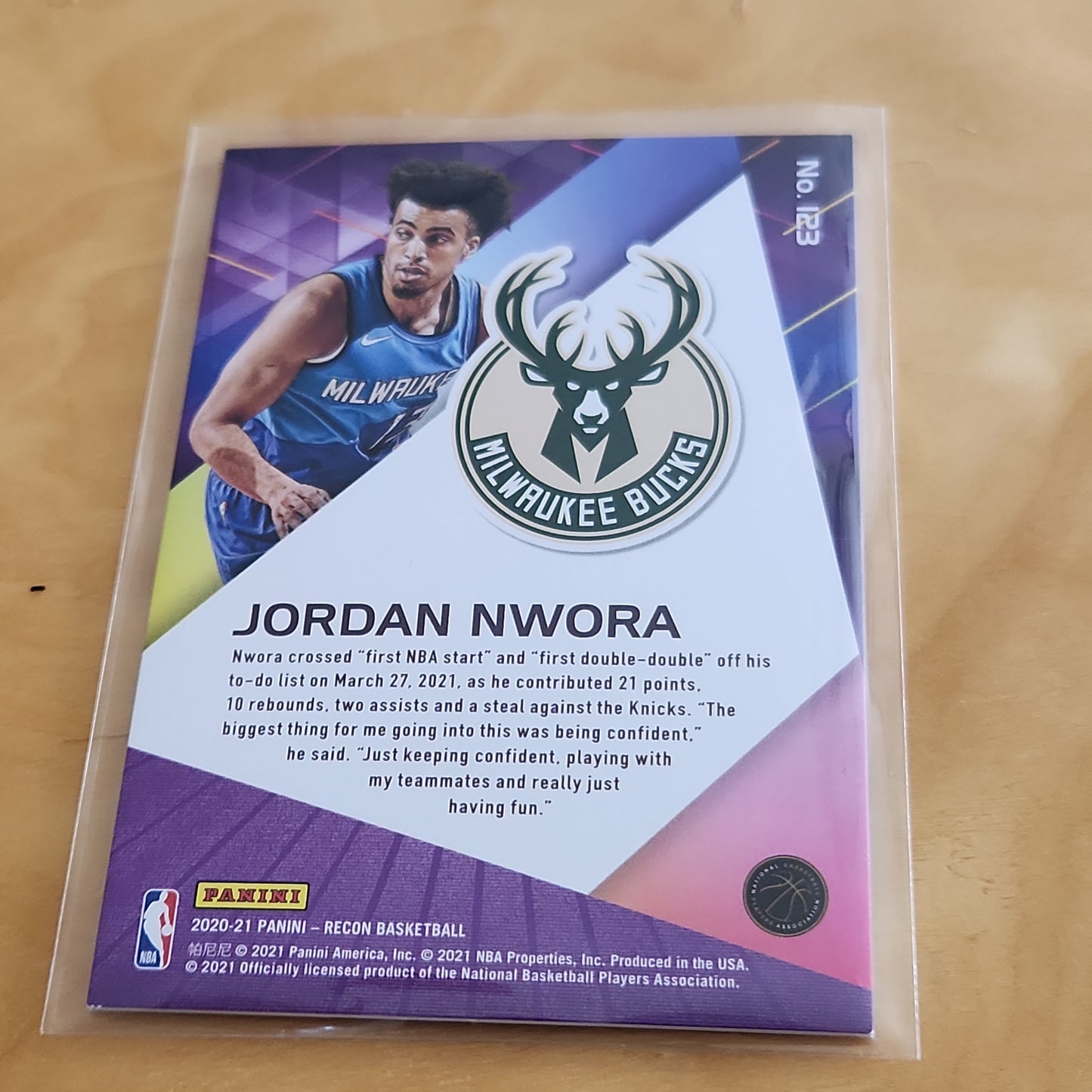 Panini Recon Jordan Nwora RC #123