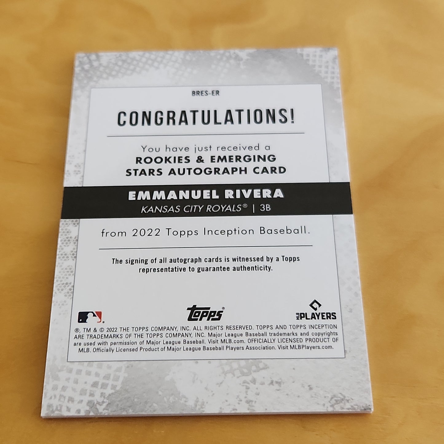 Topps Inception Emmanuel Rivera RC Auto 205/299 #BRES-ER