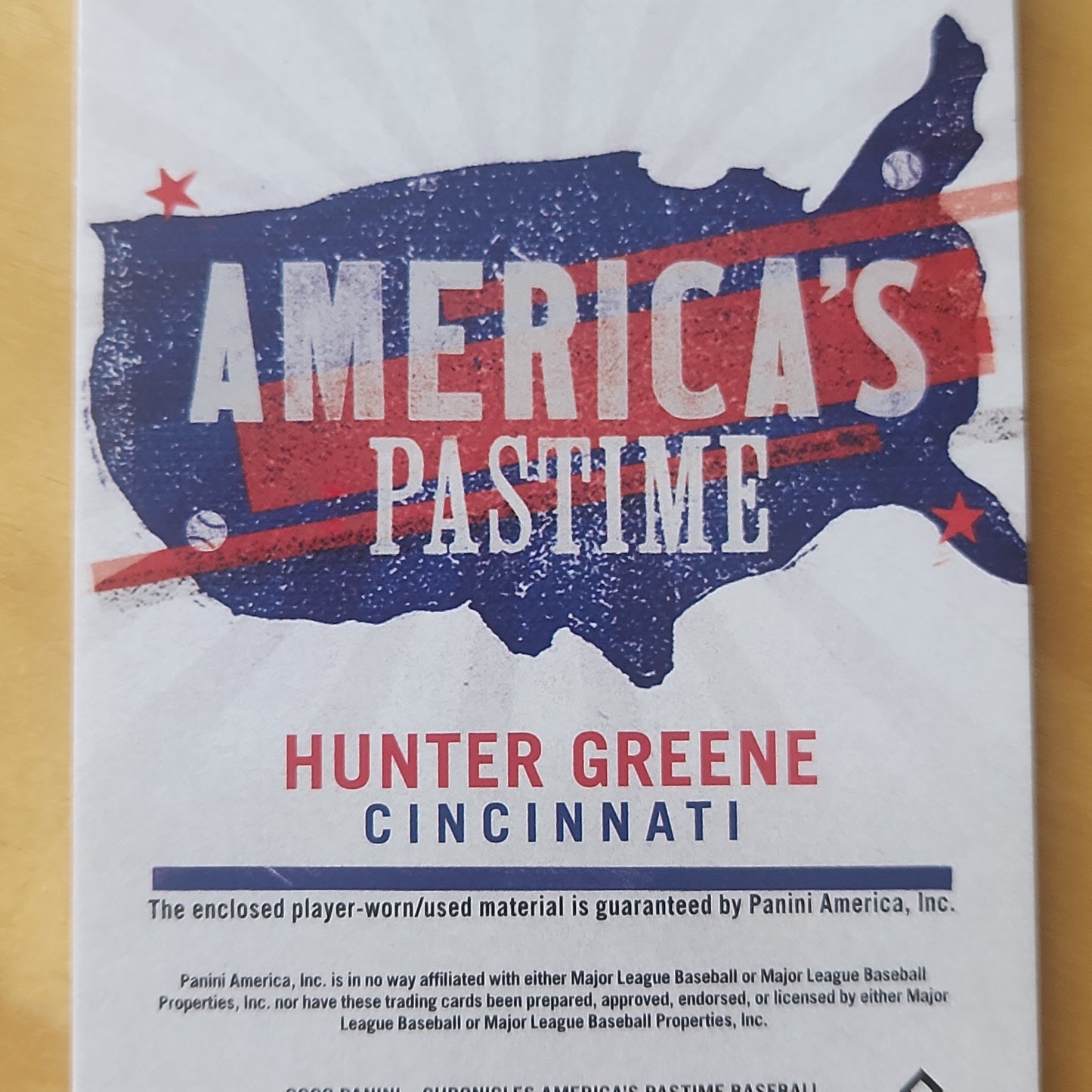 2022 Panini Chronicles America's Pastime Hunter Greene Jersey Patch Relic #APS-HG