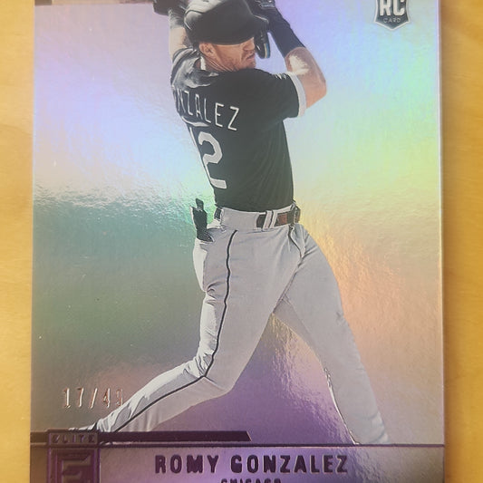 2022 Panini Chronicles Elite Romy Gonzalez Purple Refractor 17/50 #24 Chicago White Sox