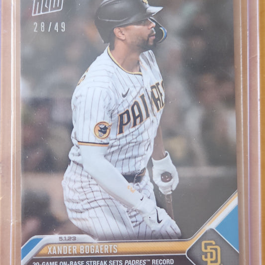 2023 Topps Now Xander Bogaerts Blue 28/49 #221 San Diego Padres