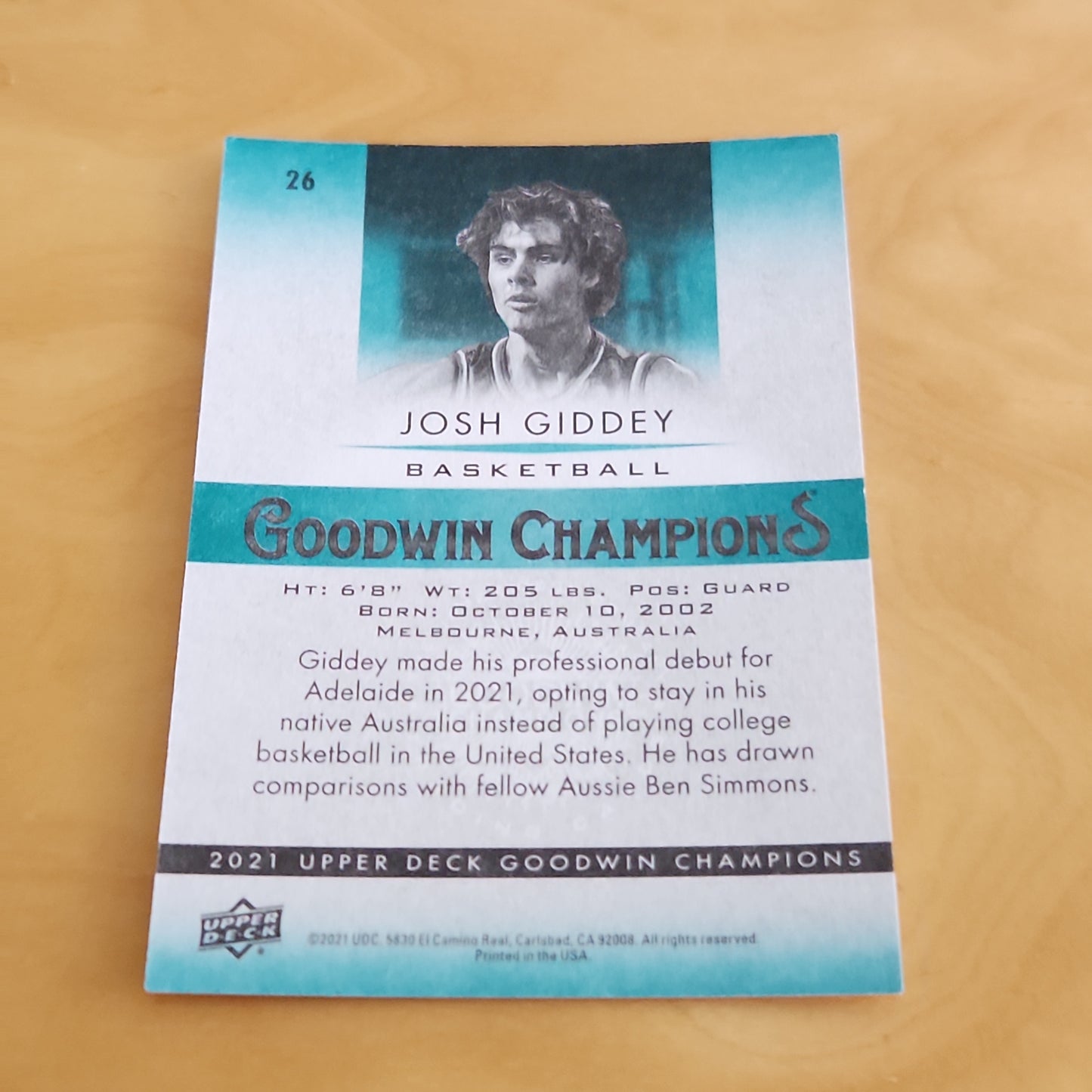 Upper Deck Goodwin Champions Josh Giddey #26