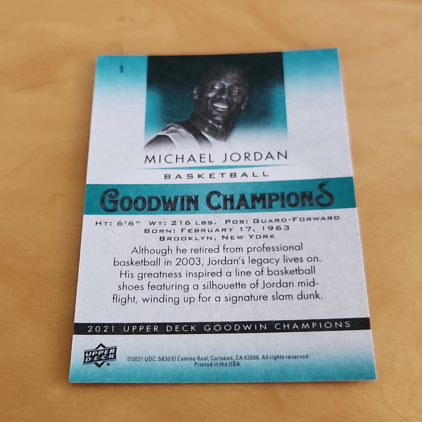 Upper Deck Goodwin Champions Michel Jordan #1