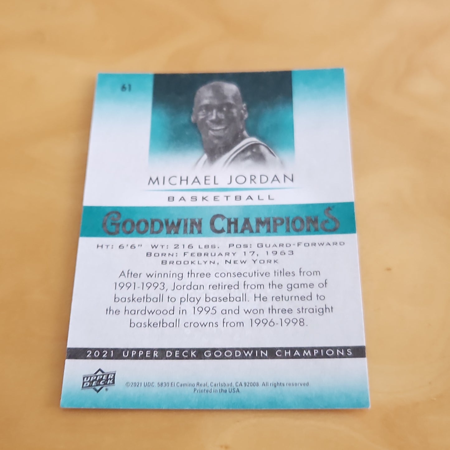 Upper Deck Goodwin Champions SP Michel Jordan #61