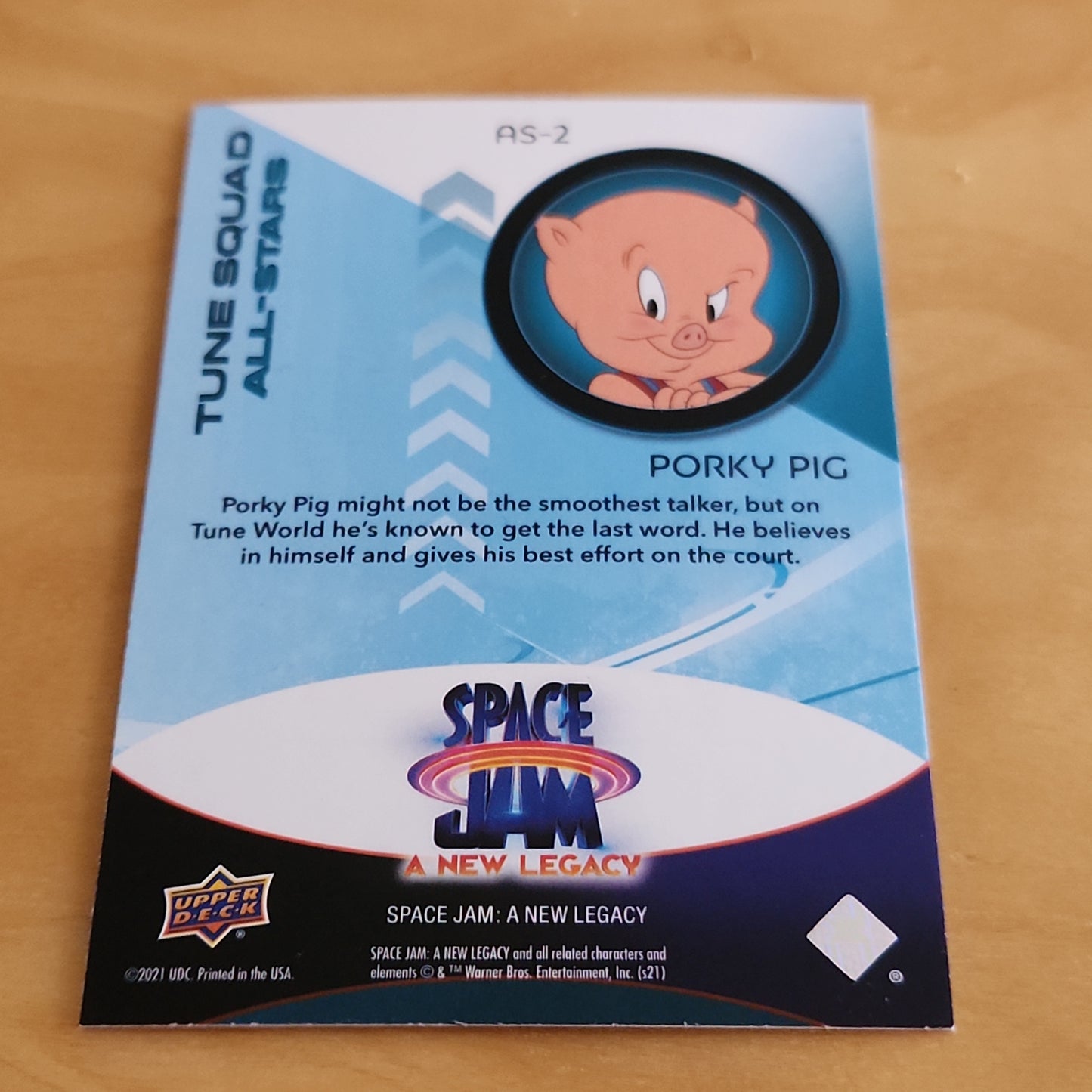 Upper Deck Foil Space Jam A New Legacy Tunes Squad All-Star Porky Pig #AS-2