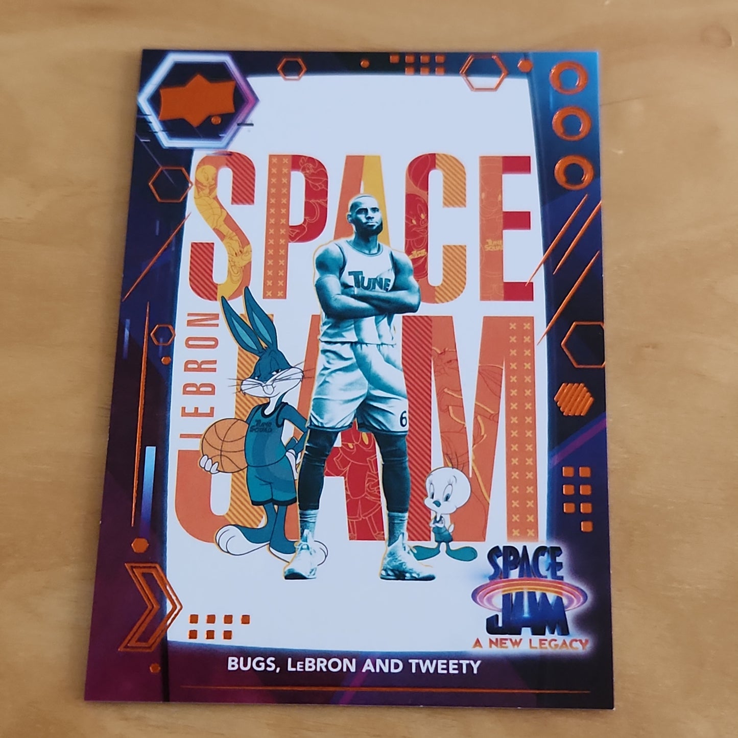 Upper Deck Orange Neon Space Jam A New Legacy Bugs, LeBron, And Tweety #50