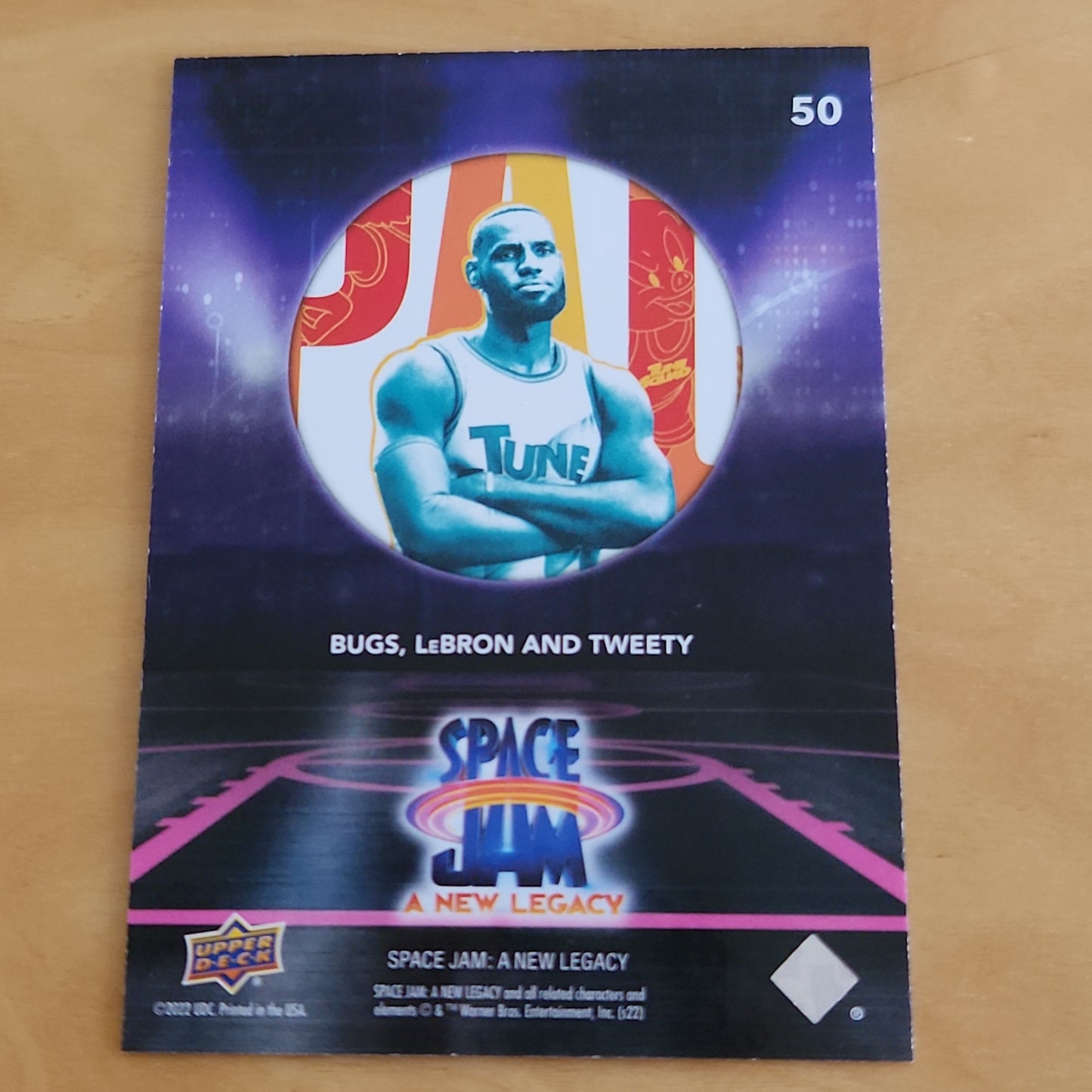 Upper Deck Orange Neon Space Jam A New Legacy Bugs, LeBron, And Tweety #50