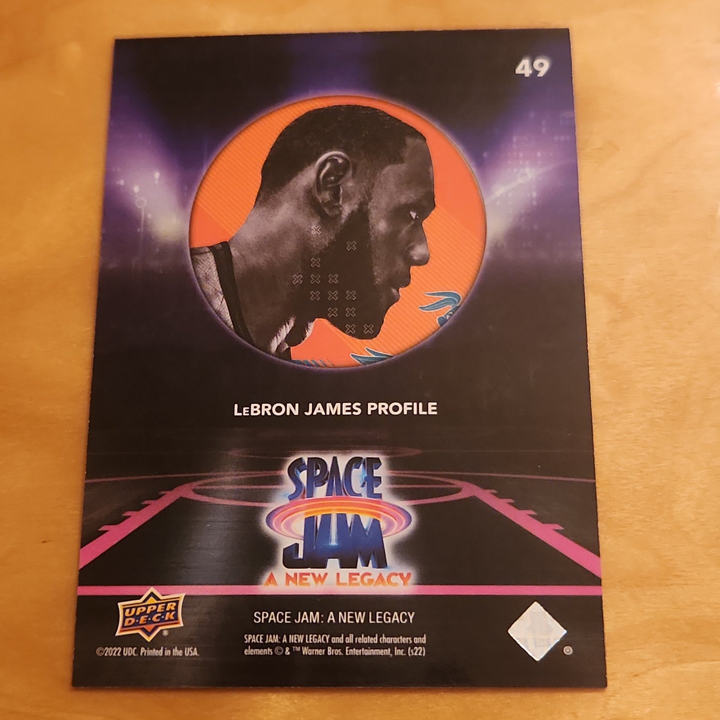 Upper Deck Purple Neon Space Jam A New Legacy LeBron James Profile #49