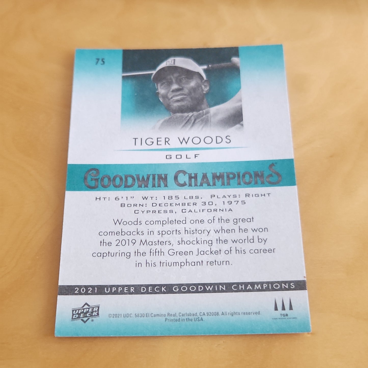 Upper Deck Goodwin Champions Tiger Woods #75