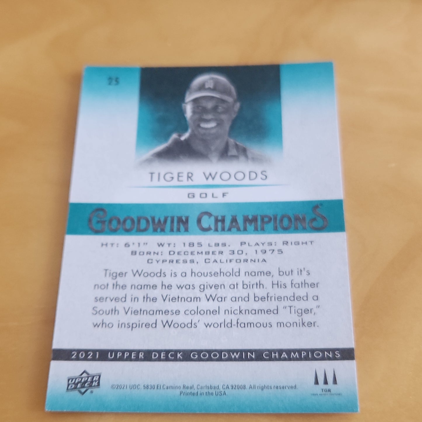 Upper Deck Goodwin Champions Tiger Woods #25