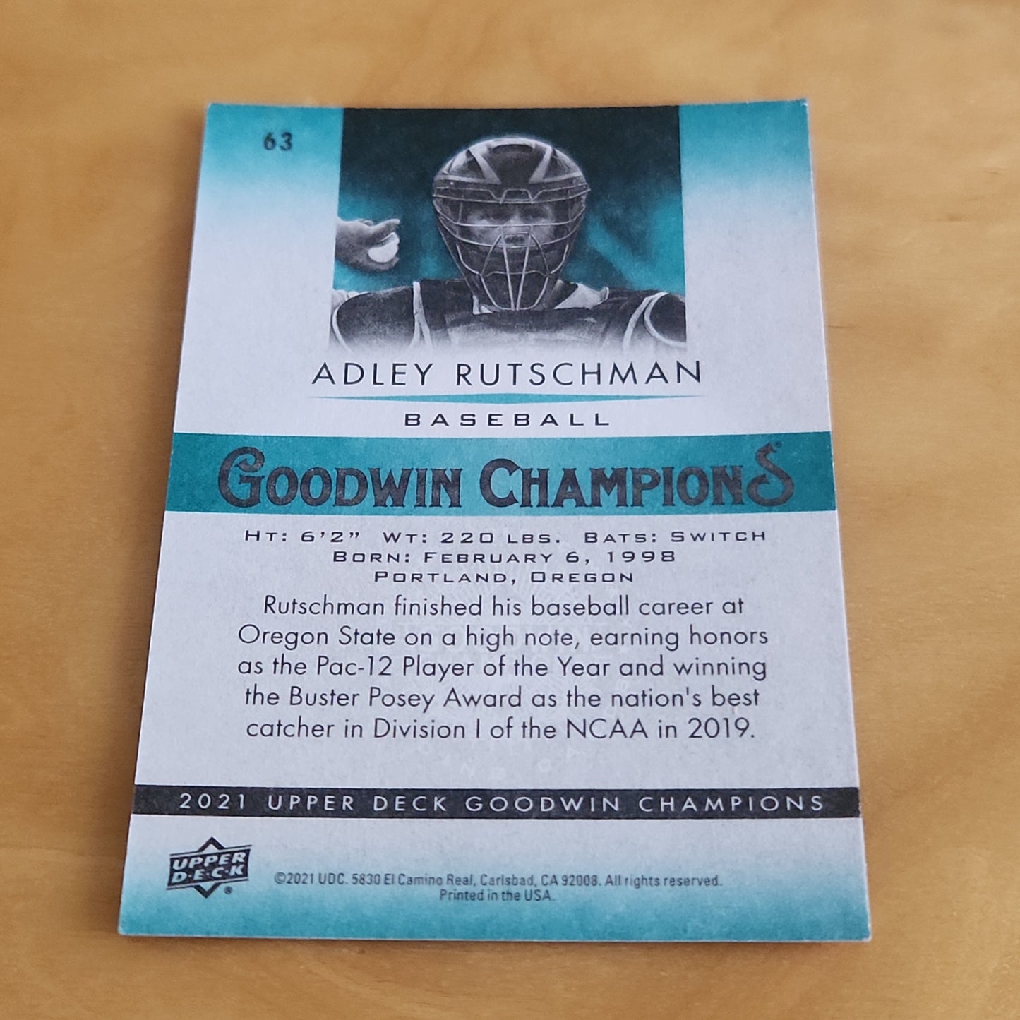 Upper Deck Goodwin Champions Adley Rutschman #63