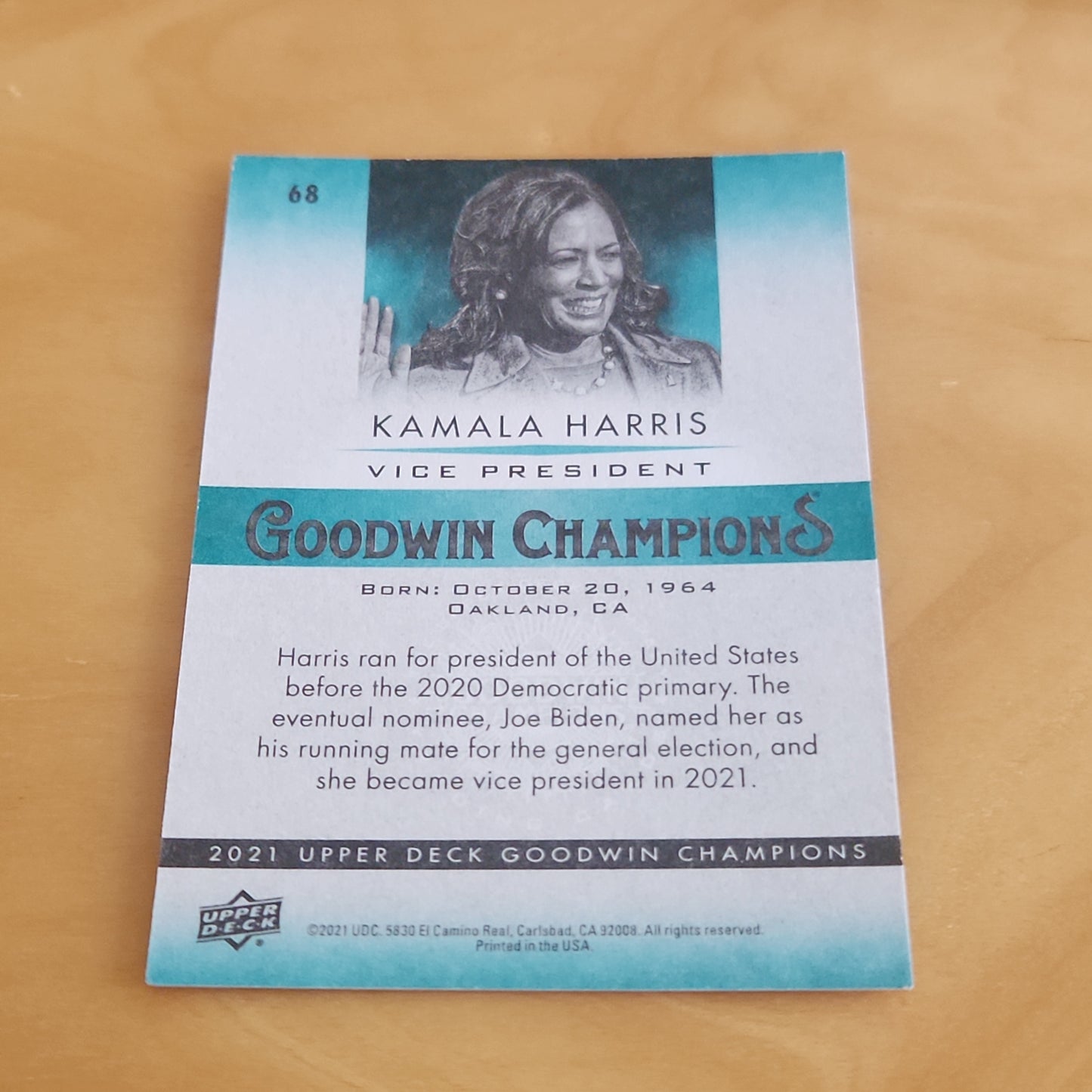 Upper Deck Goodwin Champions Kamala Harris #68