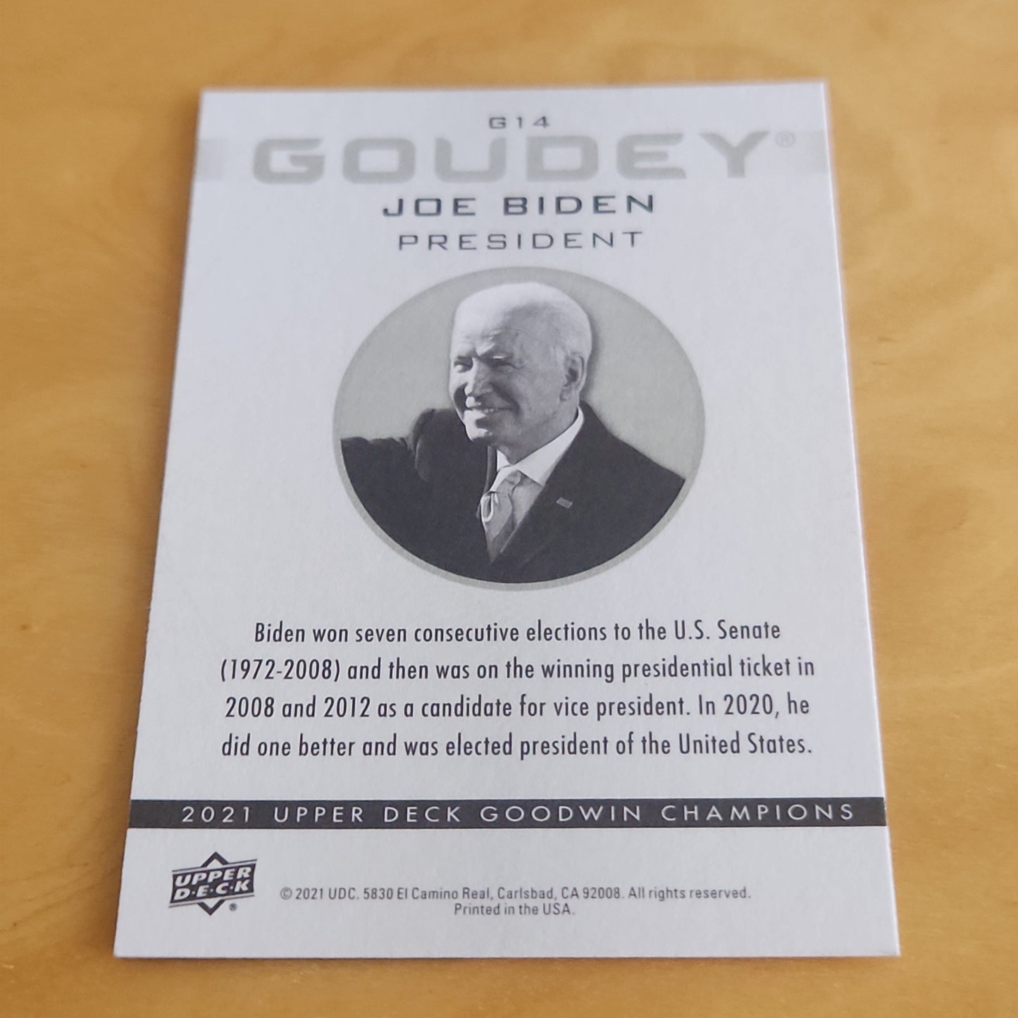 Upper Deck Goudey Joe Biden #G14