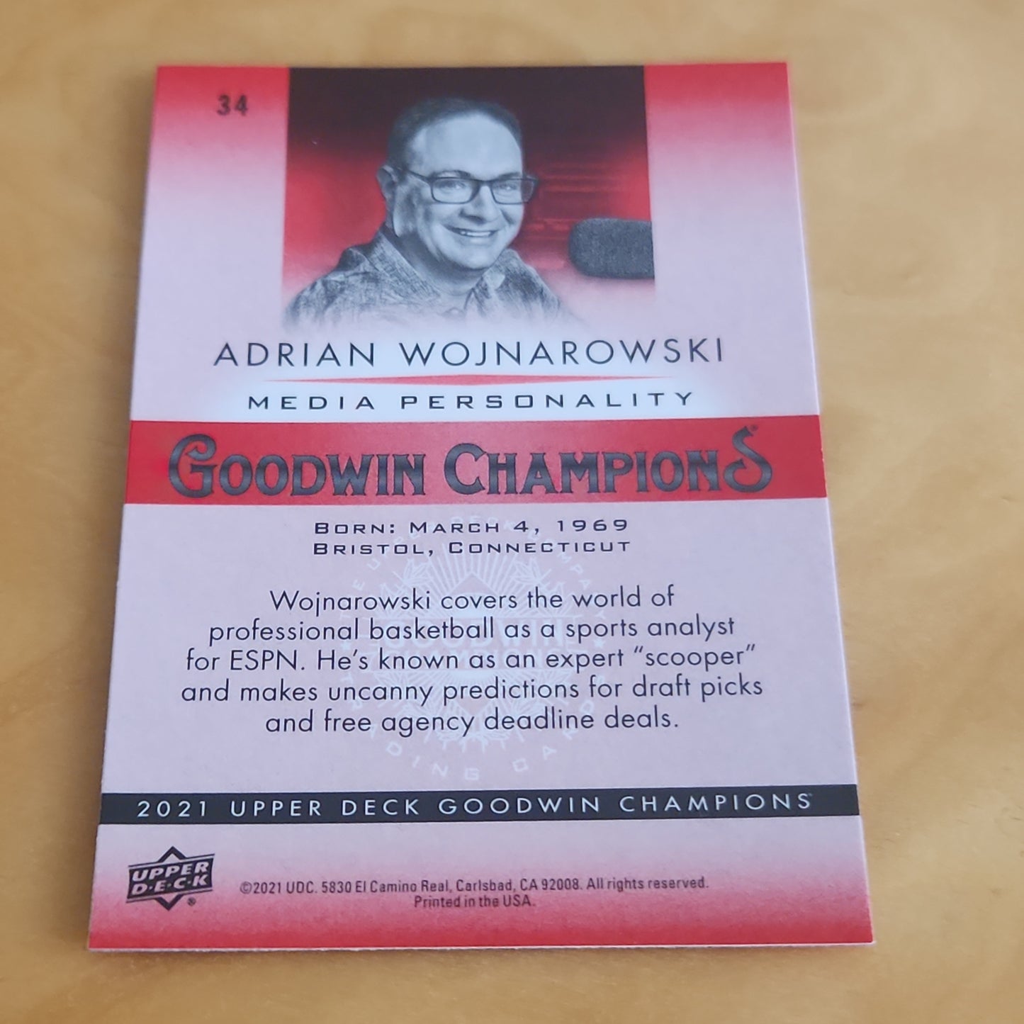 Upper Deck Holo Goodwin Champions Red Adrian Wojnarowski #34