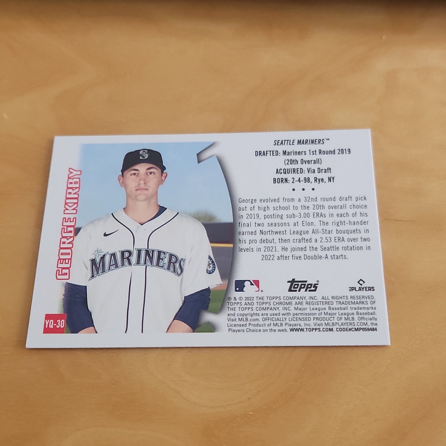 Topps Chrome Youthquake George Kirby RC #YQ-30