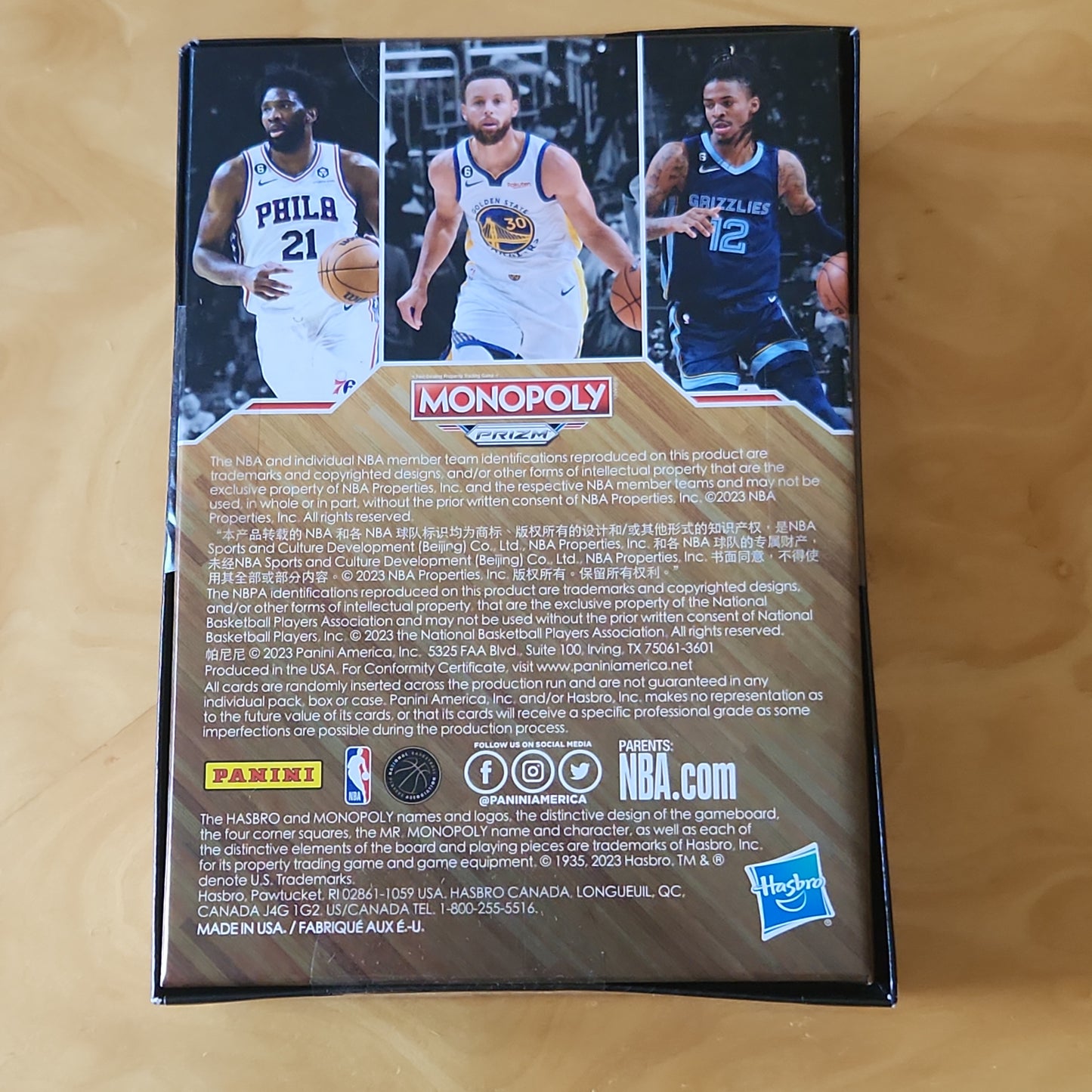 Sealed Panini Prizm Monoploy NBA Tradring Cards 2022-23 Box