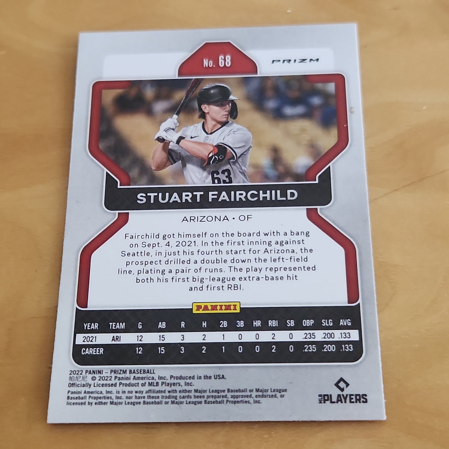 Panini Prizm Purple Stuart Fairchild RC #68