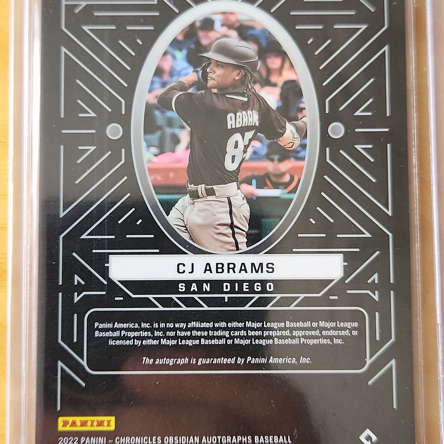 2022 Panini Chronicles Obsidian Autograph's  CJ Abrams AUTO RC #OA-CA San Diego Padres