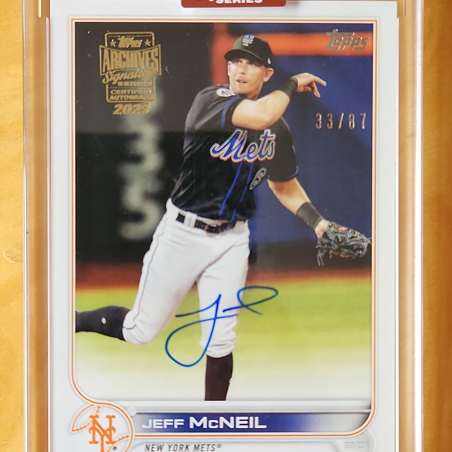 2022 Topps Archives Signatures Series Jeff McNeil AUTO 33/87 #357 New York Mets