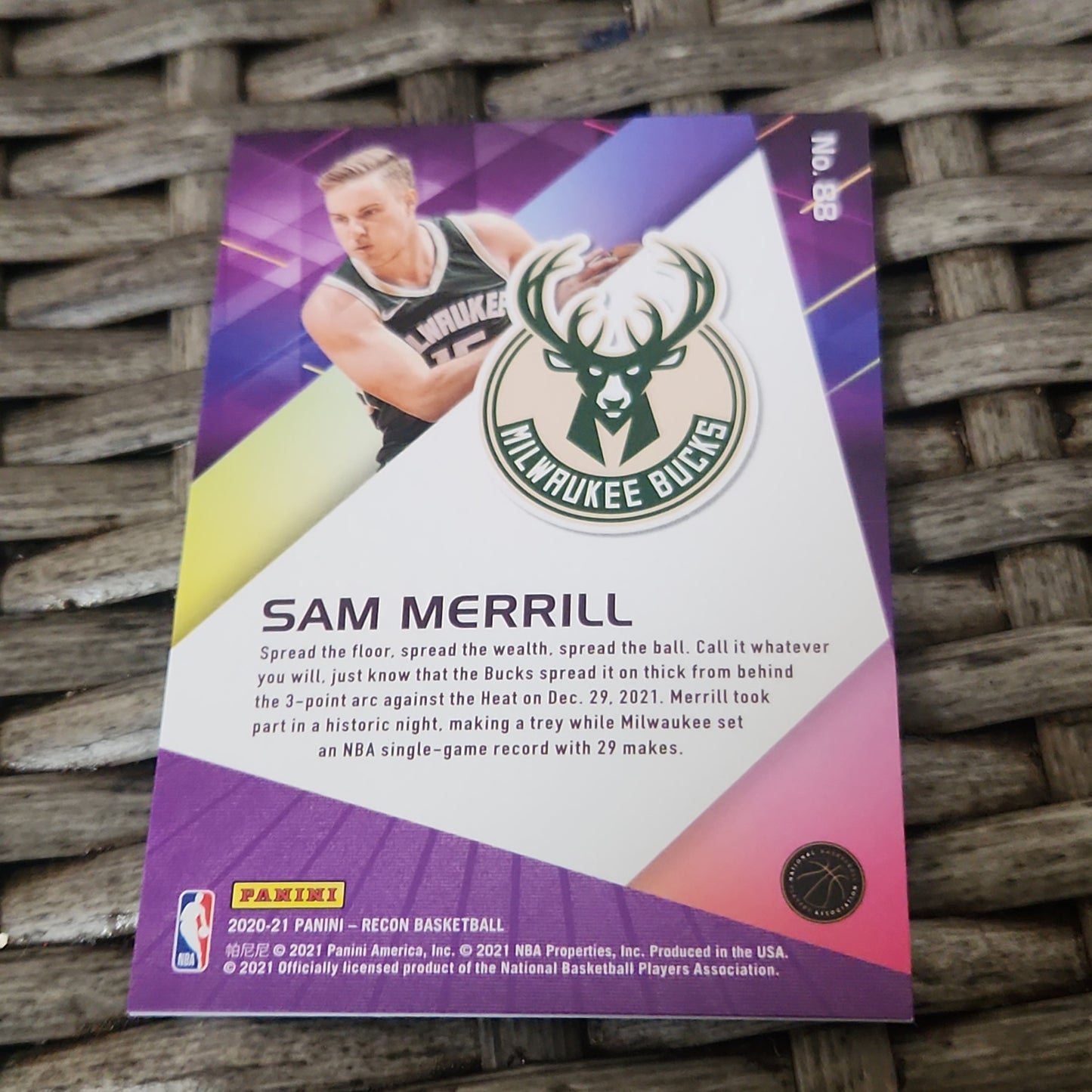 Panini Recon Sam Merrill RC #88