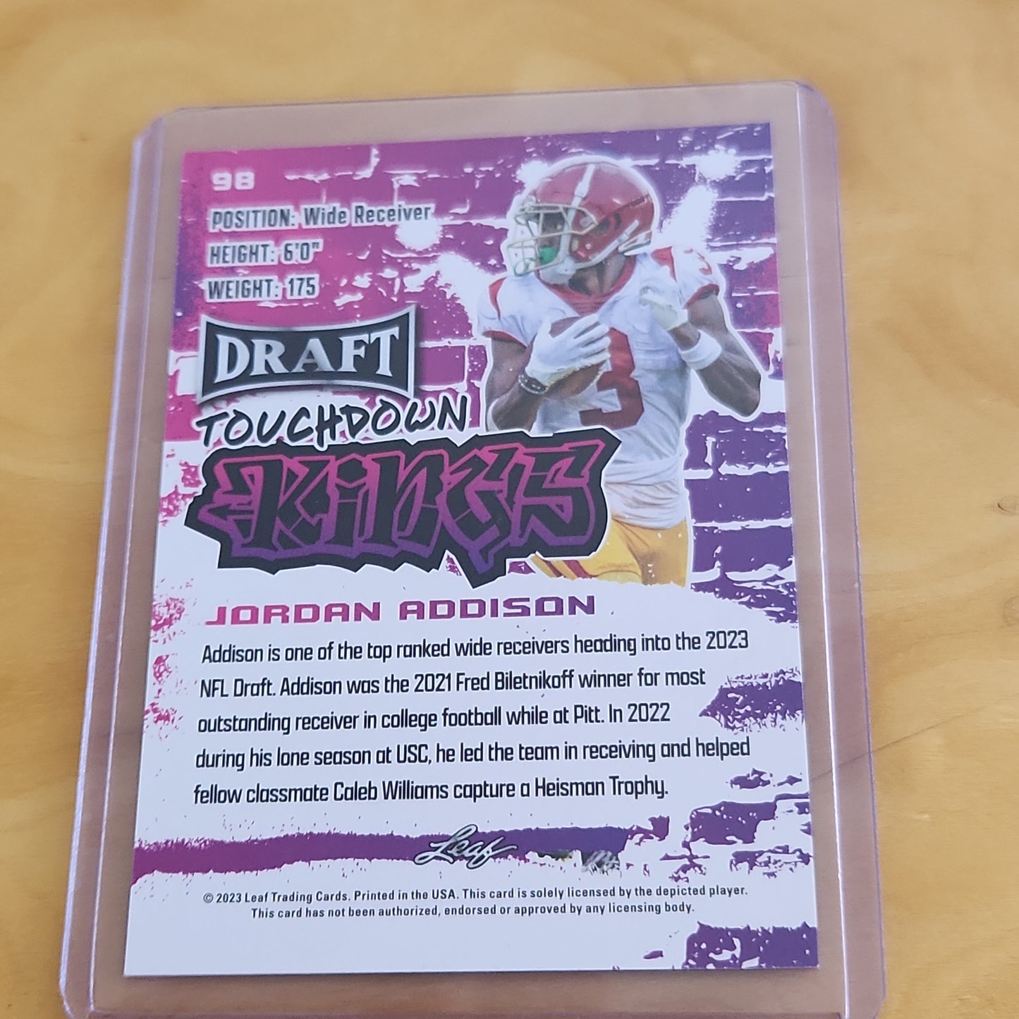 Leaf Draft Touchdown Kings Jordan Addison #98