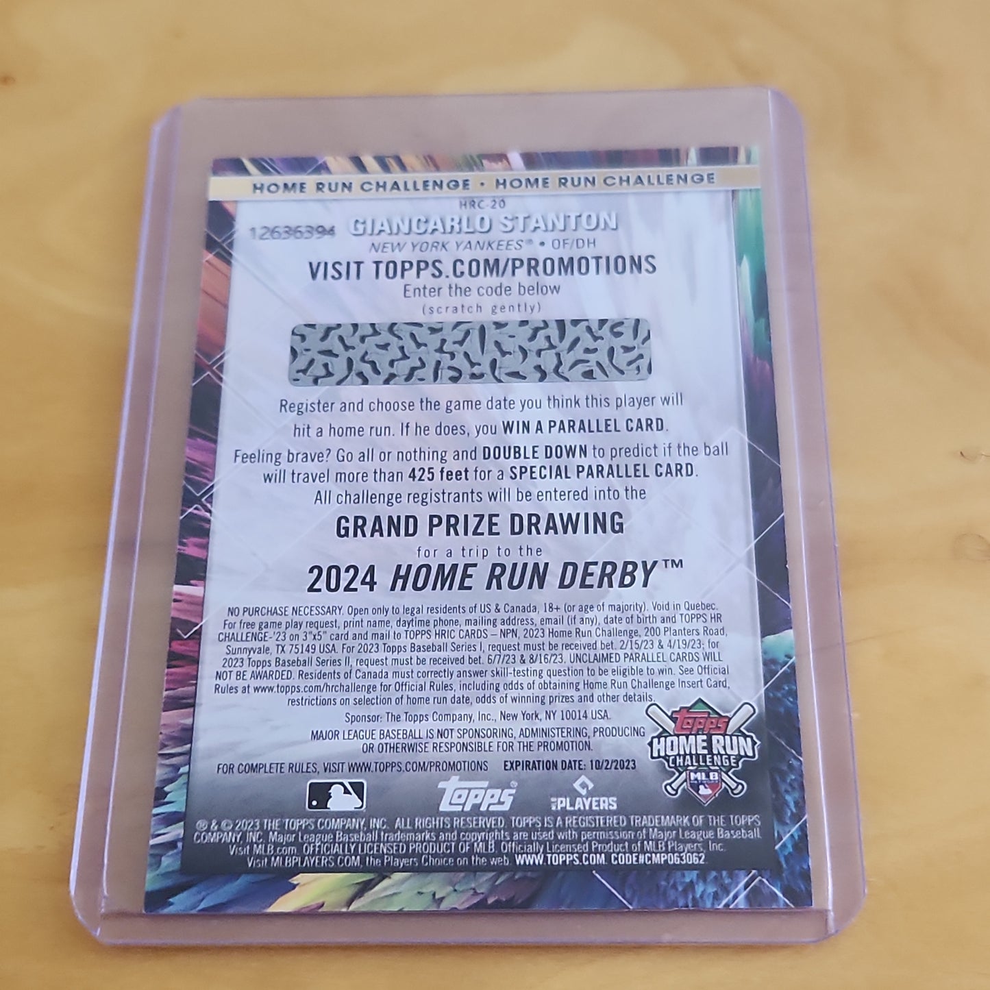 Topps Home Run Challenge Giancarlo Stanton #HRC-20