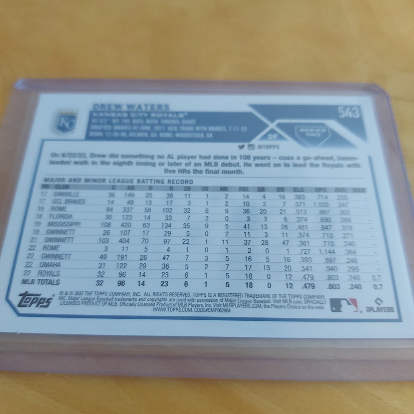 Topps Drew Waters RC #543