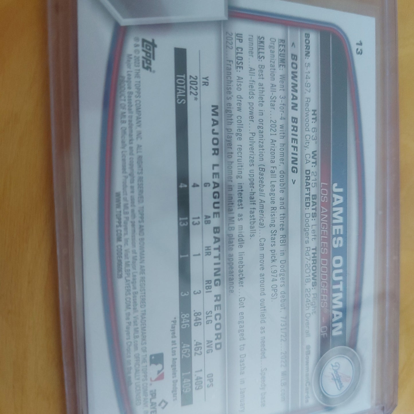 Topps B James Outman RC #13