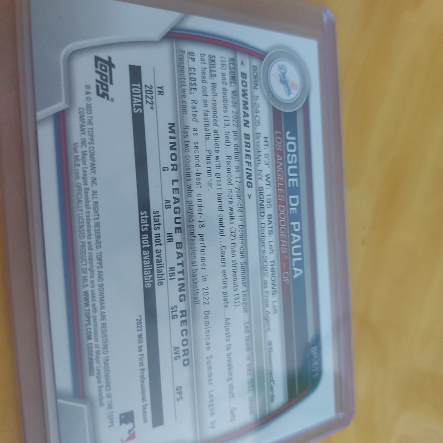 Topps B Josue De Paula #111