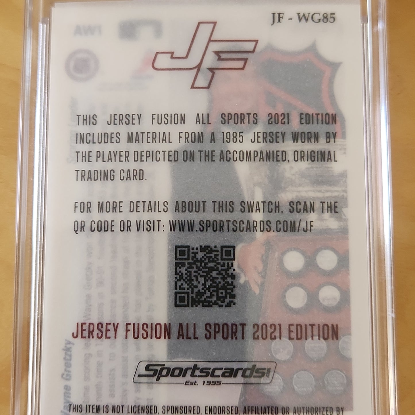 Sports Cards Jersey Fusion All Sports 2021 Upperdeck Wayne Gretzky Game Used Patch 24/99 #JF-WG85