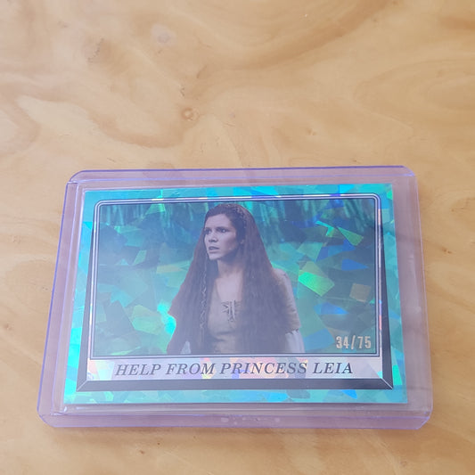 Topps Aqua Saphire Star Wars Return Of The Jedi Help From Princess Leia 34/75 #86